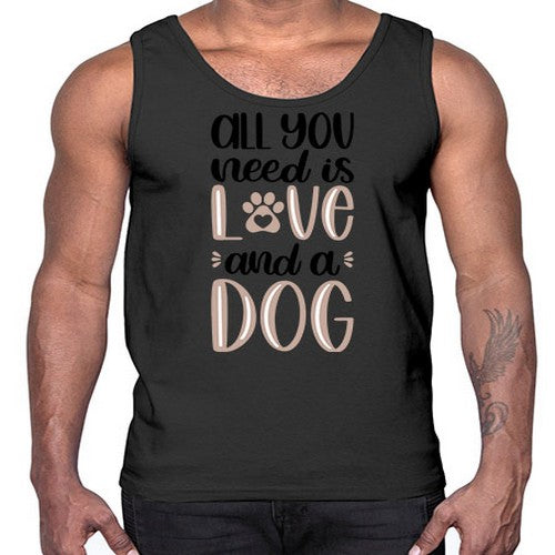 All You Need Is Love Style 36#- dogs- Cotton Tank