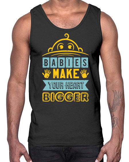Babies make your heart bigger Style 21#- baby shower- Cotton Tank
