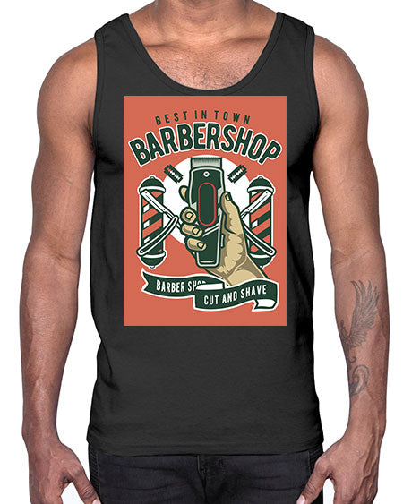 Barbershop590#- barber- Cotton Tank