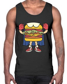 Burgerman 28#- cartoon food- Cotton Tank