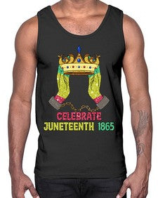 Celebrate Juneteenth 1865 Crown Designs 2#- black juneteenth- Cotton Tank
