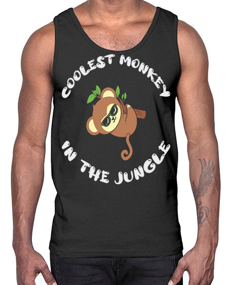 Collest Monkey in the Jungle 3#- monkey- Cotton Tank