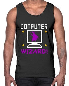 Computer wizard 52#- computer- Cotton Tank