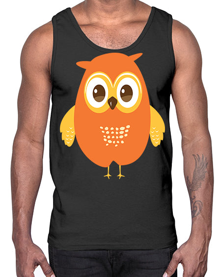 Cute Owl A TurtleRabbit 2#- owl- Cotton Tank