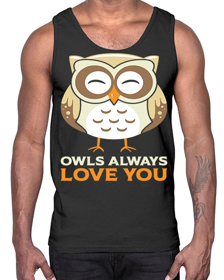 Cute Owl Always Love You A TurtleRabbit 3#- owl- Cotton Tank