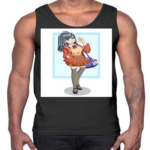 Cute and happy teenage girl back to school 175#- anime- Cotton Tank