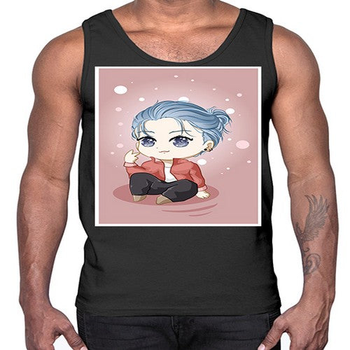 Cute little boy silver hair 78#- anime- Cotton Tank