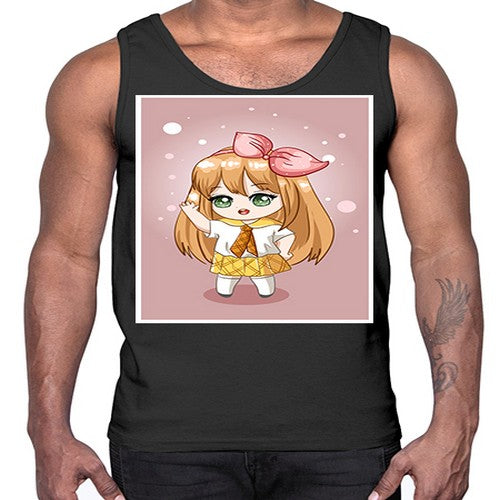 Cute little girl yellow hair wearing uniform 130#- anime- Cotton Tank