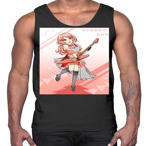 Cute rock star girl with guitar game 17#- anime- Cotton Tank