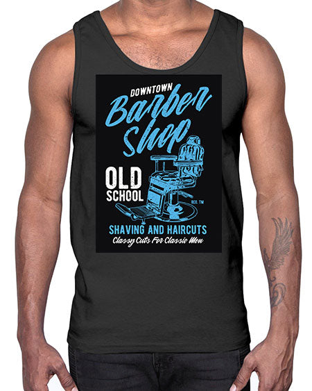 Downtown Barbershop CS729#- barber- Cotton Tank