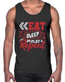 Eat Sleep Play repeat 8#- video games- Cotton Tank