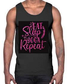Eat Sleep Yoga Repeat  207#- yoga- Cotton Tank