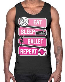 Eat sleep ballet repeat ballerino ballet 119#- ballet- Cotton Tank