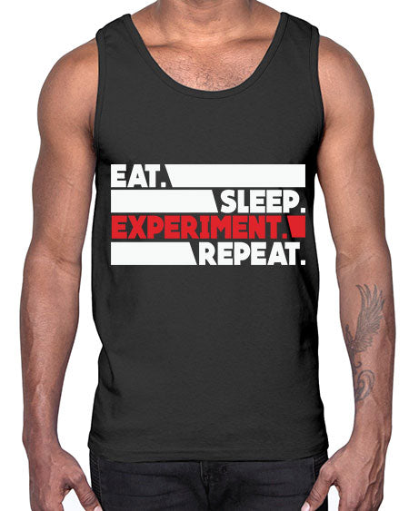 EatSleepExperimentRepeatScientistSkinite Scientist Skinite 274#- general science- Cotton Tank