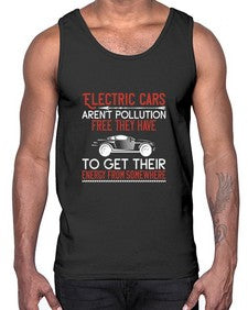 Electric cars arent pollutionfree they have to get their energy from somewhere 9#- car- Cotton Tank
