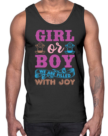 Girl or boy we are filled with joy Style 82#- baby shower- Cotton Tank