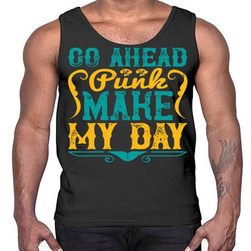 Go Ahead Punk Make My Day Style 45#- dogs- Cotton Tank