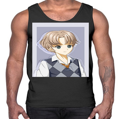 Handsome and cool boy with uniform 34#- anime- Cotton Tank