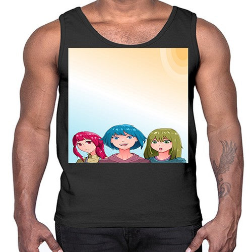 Happy three friend 20#- anime- Cotton Tank