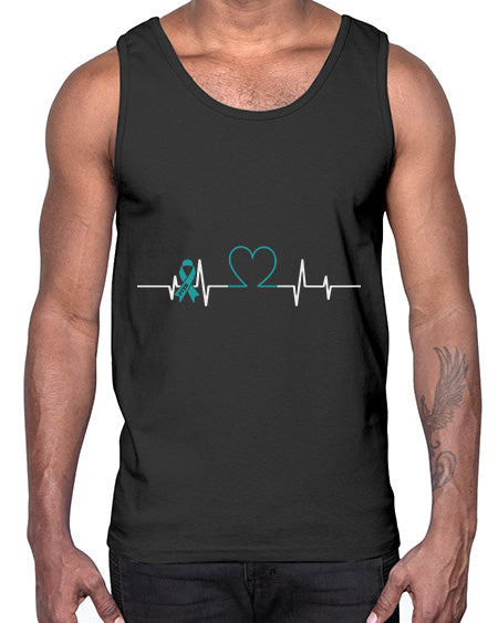 Heartbeat PTSD Ribbon PTSD Awareness 23#- PTSD- Cotton Tank