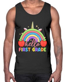 Hello first Grade Unicorn Rainbow 281#- first grade- Cotton Tank