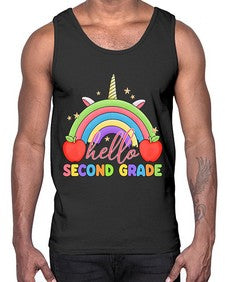 Hello second Grade Unicorn Rainbow 331#- second grade- Cotton Tank