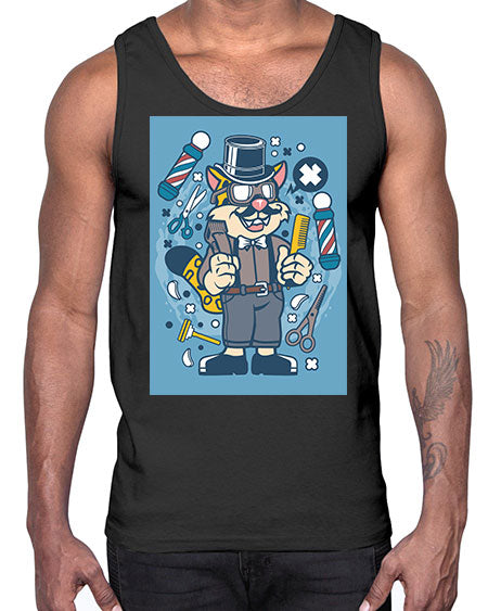 Hipster Barber Leopard835#- barber- Cotton Tank