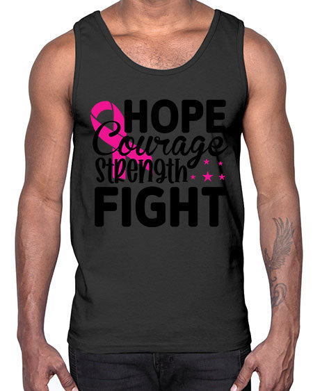 Hope Courage Strength Fight 21#- breast cancer- Cotton Tank