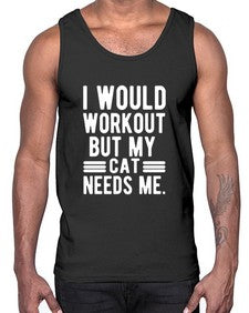 I would Workout- cats- Cotton Tank