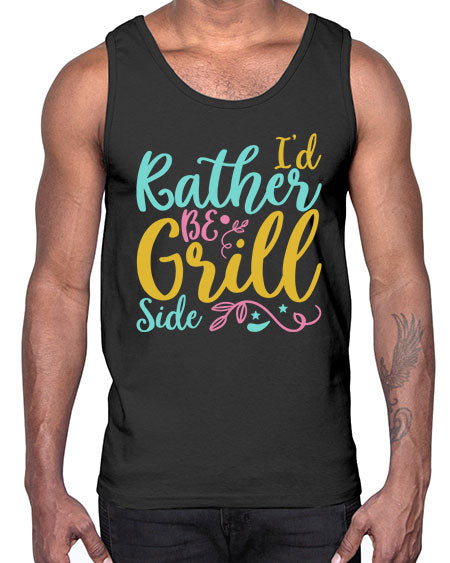 ID RATHER BE GRILL SIDE Style 62#- summer- Cotton Tank
