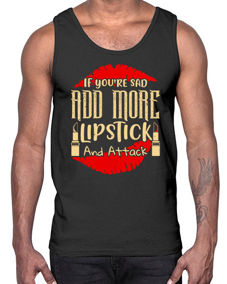 If youre sad add more lipstick and attack Style 203#-makeup Cotton Tank