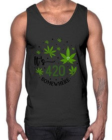 Its Somewhere 671#- marijuana- Cotton Tank