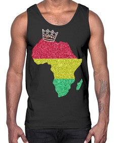 Juneteenth Crown Africa Flag 6#- black juneteenth- Cotton Tank