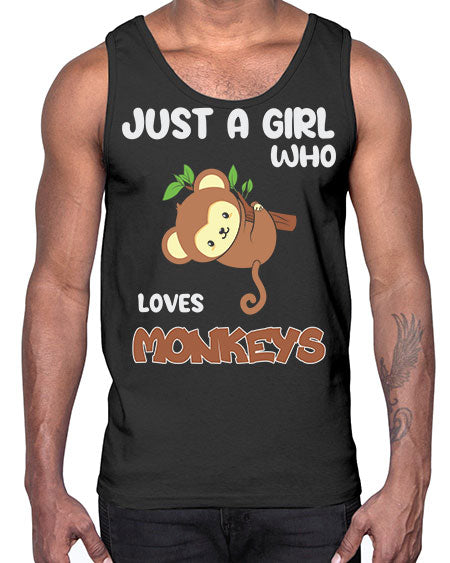 Just a Girl Who Loves 8#- monkey- Cotton Tank