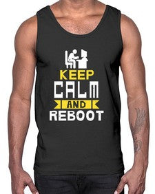 Keep Calm and reboot 27#- computer- Cotton Tank