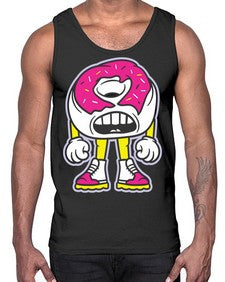 Living donut 159#- cartoon food- Cotton Tank