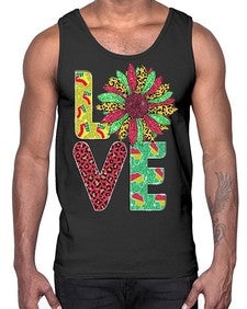 Love Juneteenth Day Fist Sunflower Png 7#- black juneteenth- Cotton Tank