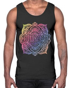 Mandala Courage Rainbow Glitter 758#- mandala- Cotton Tank