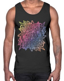 Mandala Teach Love Inspire Rainbow Glitter 762#- mandala- Cotton Tank