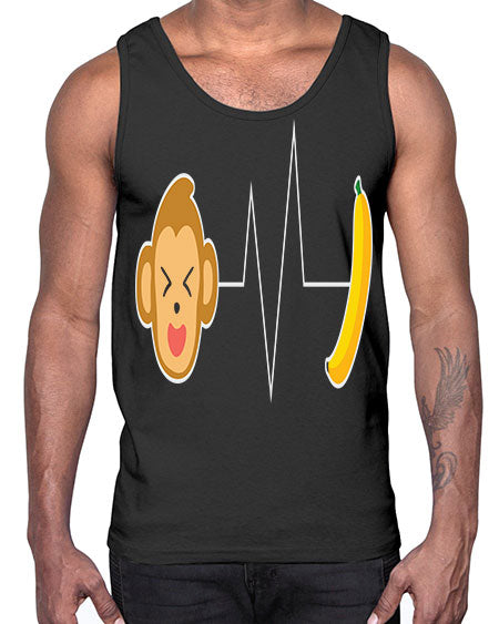 Monkey Heartbeat Banana 13#- monkey- Cotton Tank