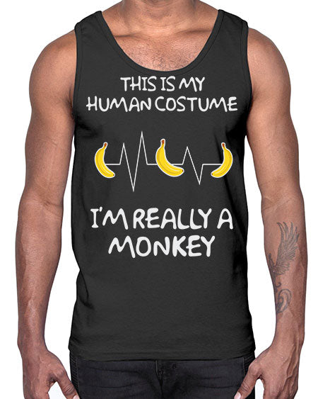 Monkey Human Costume Banana 15#- monkey- Cotton Tank