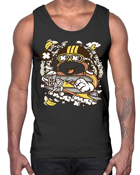 Monkey Pilot- monkey- Cotton Tank