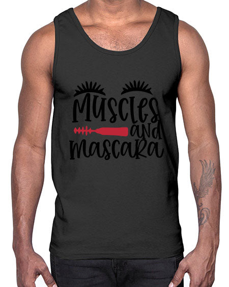 Muscles and mascara design Style 221#-makeup Cotton Tank