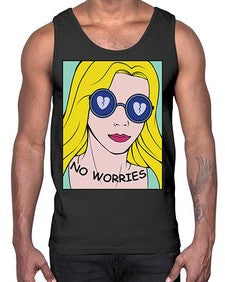 No Worries 956#- art pop art- Cotton Tank
