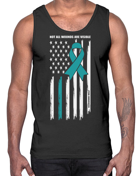 Not All Wounds Are Visible 14#- PTSD- Cotton Tank