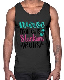 Nurse Fixin Cuts Stickin Style Style 1153#- nurse- Cotton Tank