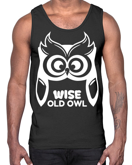 Owl Lover Wise Old Owl A TurtleRabbit 13#- owl- Cotton Tank