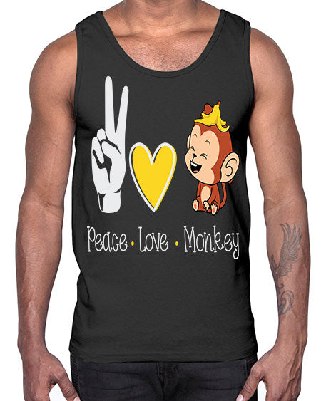 Peace Love Monkey 20#- monkey- Cotton Tank