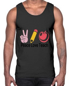 Peace Love Teach 1303#- teacher- Cotton Tank