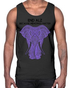 Purple Elephant Alzheimer Awareness 212#- alzheimers- Cotton Tank